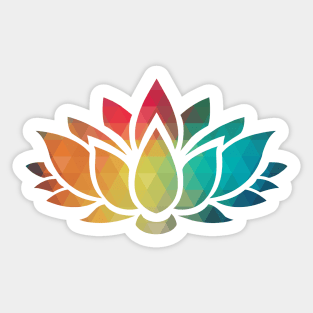 Rainbow color patterns lotus flower Sticker